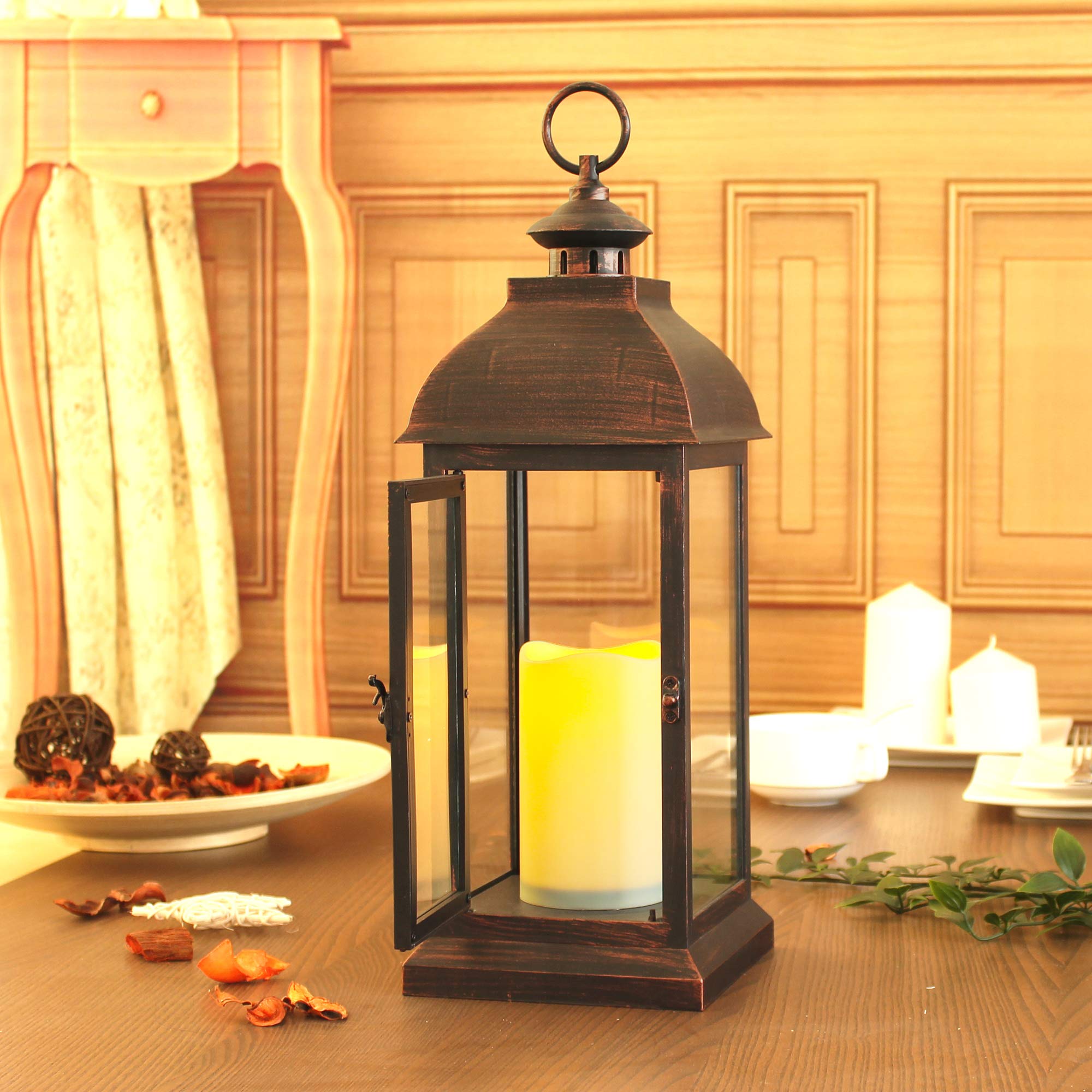 Amazon.com: WRalwaysLX 15 inch H The Door-Open Decorative Lantern